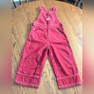 Jacardi. Red Kids Bibbed Overalls. EUC. Size 23 Mts. 100% Cotton . Lightweight.